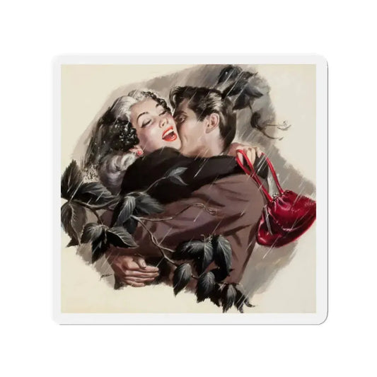 Romance story illustration_1 (Magazine Illustration) Refrigerator Magnet 2 Inch Die-Cut - The Sticker Space