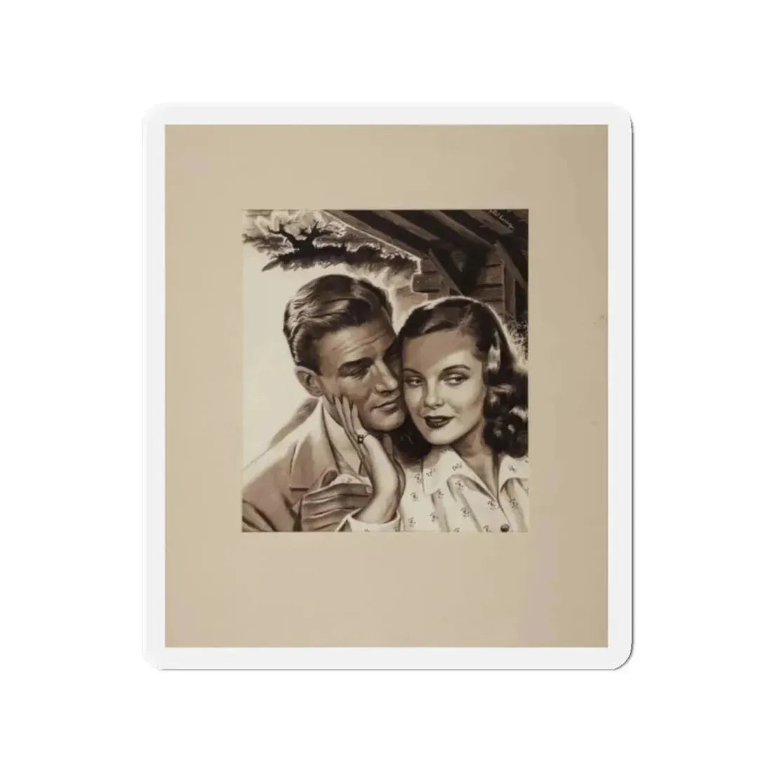Romance Story Illustration_2 (Magazine Illustration) Refrigerator Magnet 2 Inch Die-Cut - The Sticker Space