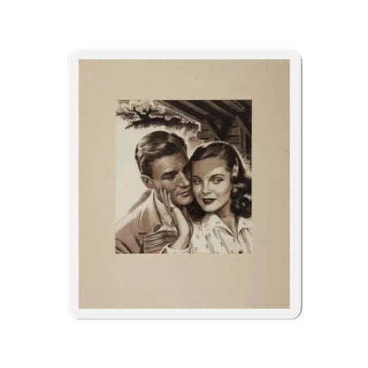 Romance Story Illustration_2 (Magazine Illustration) Refrigerator Magnet 2 Inch Die-Cut - The Sticker Space