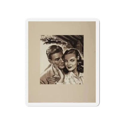 Romance Story Illustration_2 (Magazine Illustration) Refrigerator Magnet 3 Inch Die-Cut - The Sticker Space