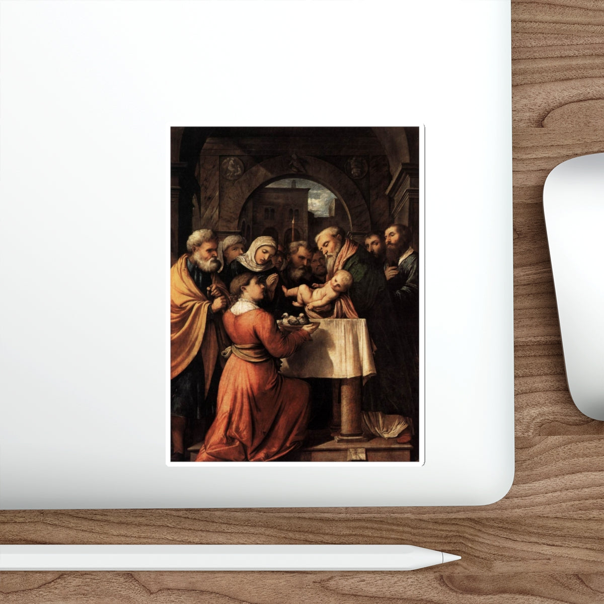 ROMANINO, Girolamo - Presentation of Jesus at the Temple (Artwork) STICKER Vinyl Die-Cut Decal-The Sticker Space