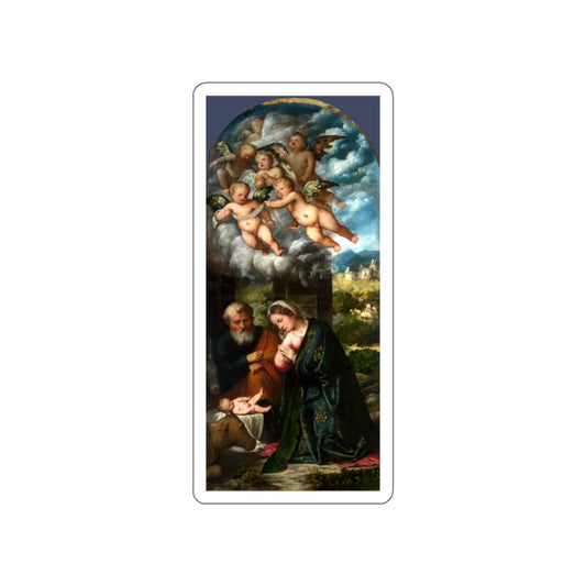 ROMANINO, Girolamo - The Nativity (Artwork) STICKER Vinyl Die-Cut Decal-White-The Sticker Space