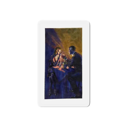 Romantic Dinner Illustration (Magazine Illustration) Refrigerator Magnet 6 Inch Die-Cut - The Sticker Space