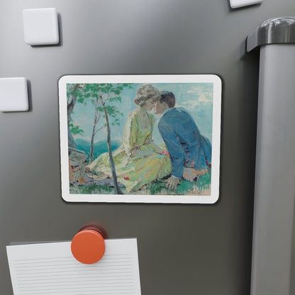 Romantic Picnic, probable interior illustration (Magazine Illustration) Refrigerator Magnet-The Sticker Space