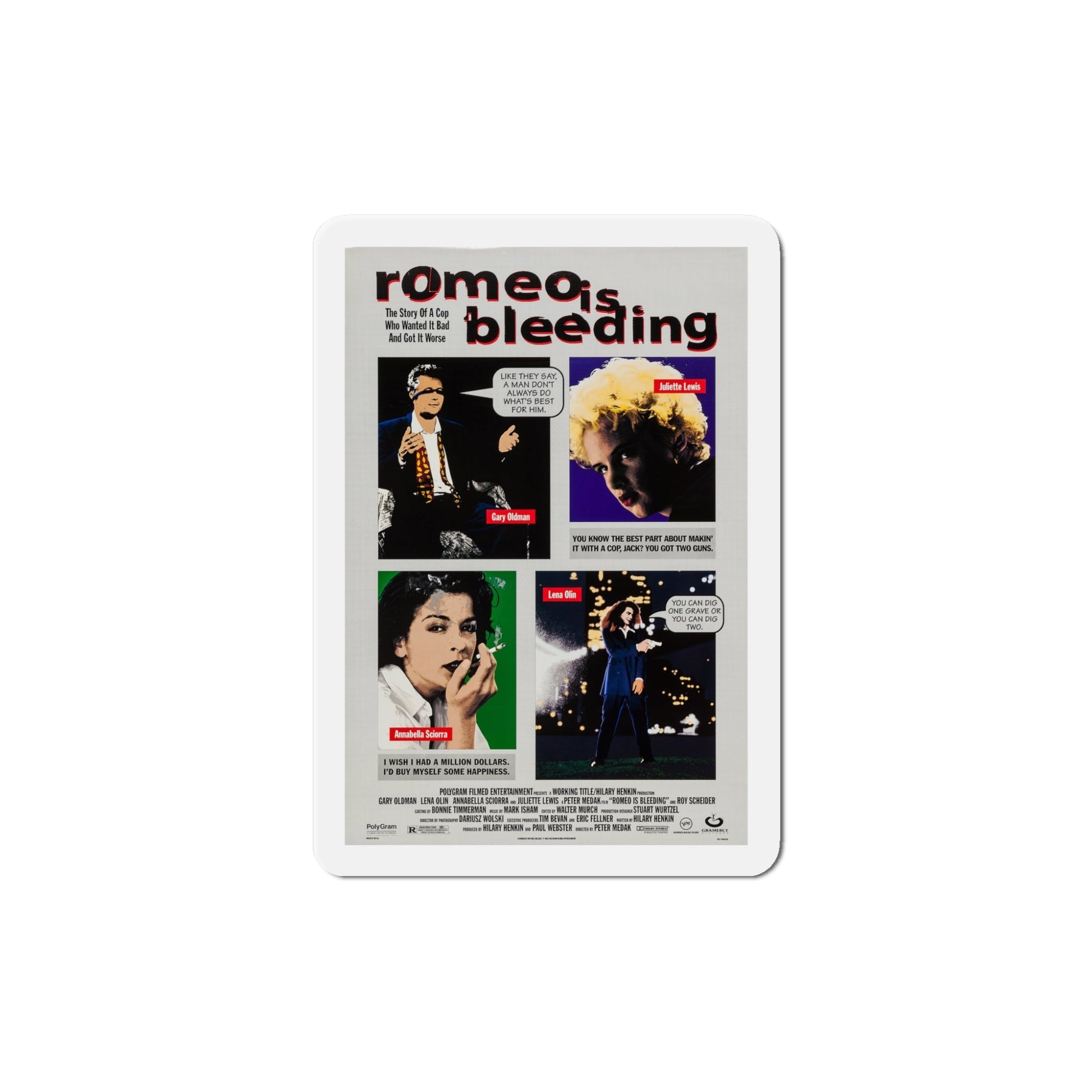 Romeo Is Bleeding 1994 Movie Poster Die-Cut Magnet-5" x 5"-The Sticker Space