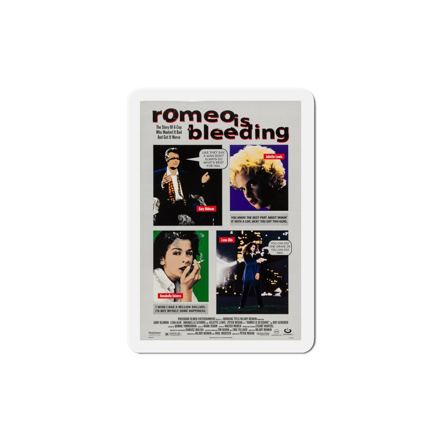 Romeo Is Bleeding 1994 Movie Poster Die-Cut Magnet-6 Inch-The Sticker Space