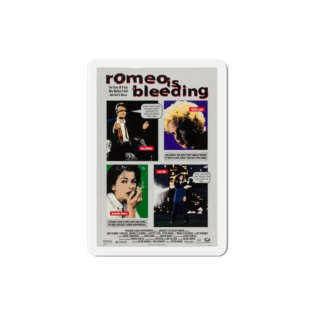 Romeo Is Bleeding 1994 Movie Poster Refrigerator Magnet 3 Inch - The Sticker Space