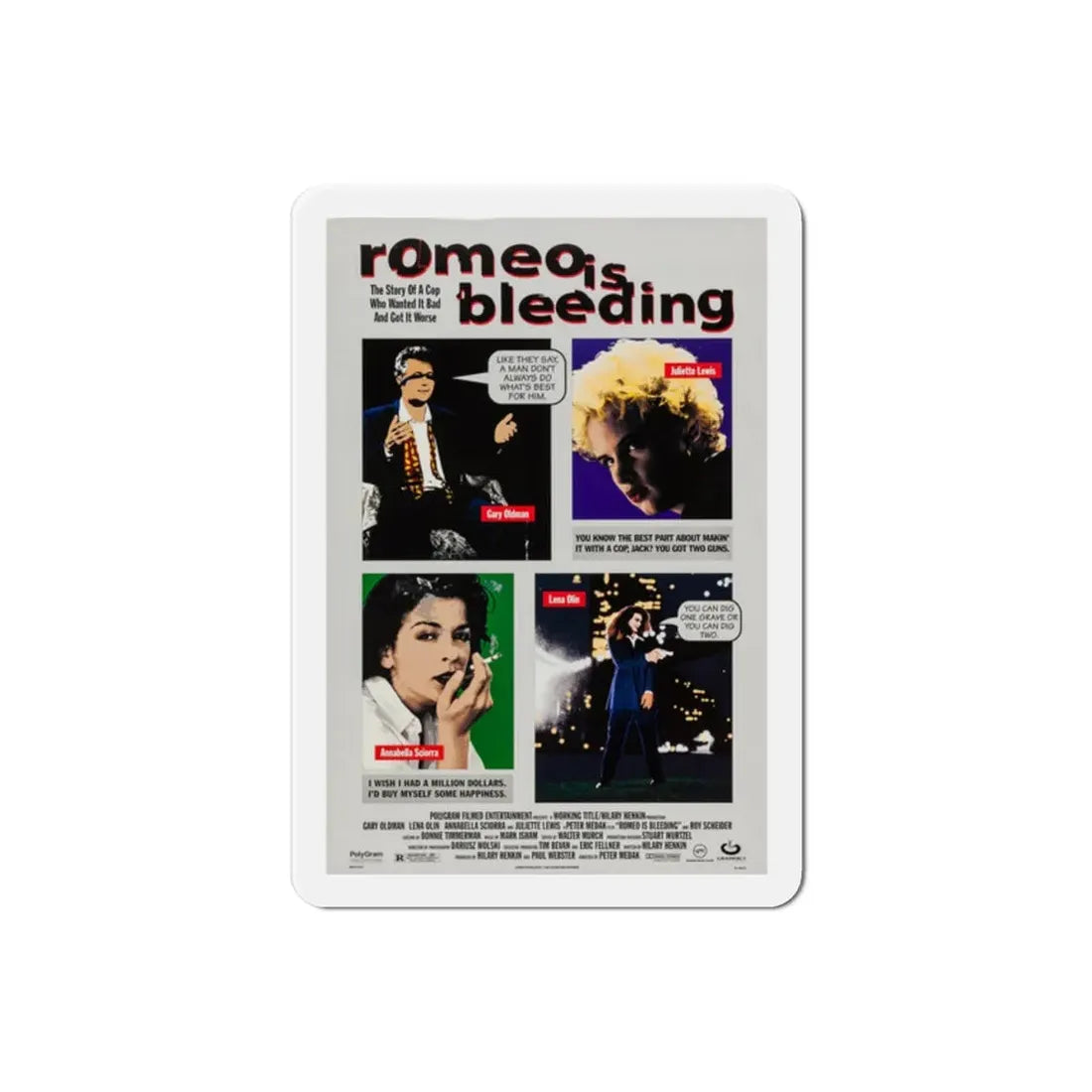 Romeo Is Bleeding 1994 Movie Poster Refrigerator Magnet - The Sticker Space