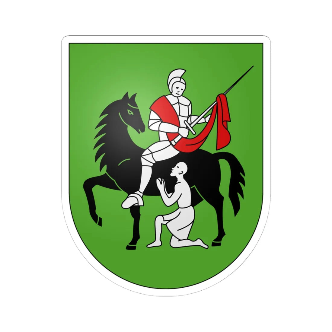 RoncoSopraAscona-coat of arms (Switzerland) (Coat of Arms) STICKER Vinyl Kiss-Cut Decal 4 Inch White - The Sticker Space