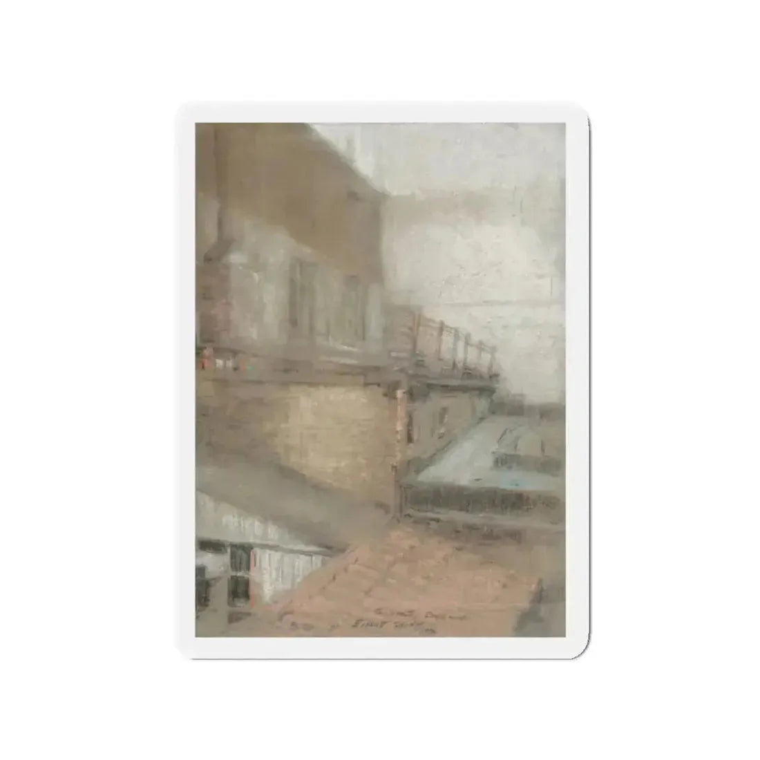 Rooftops, 1942 (Magazine Illustration) Refrigerator Magnet 2 Inch Die-Cut - The Sticker Space