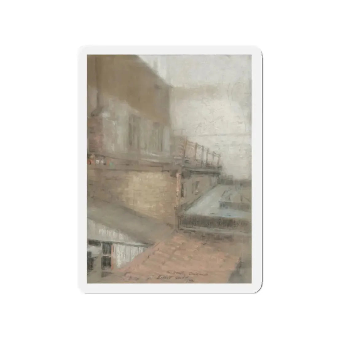 Rooftops, 1942 (Magazine Illustration) Refrigerator Magnet - The Sticker Space