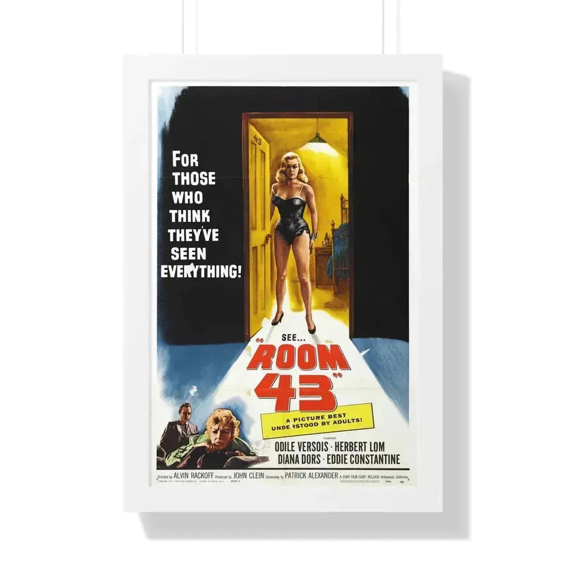 ROOM 43 1958 - Framed Movie Poster 16″ x 24″ White - The Sticker Space