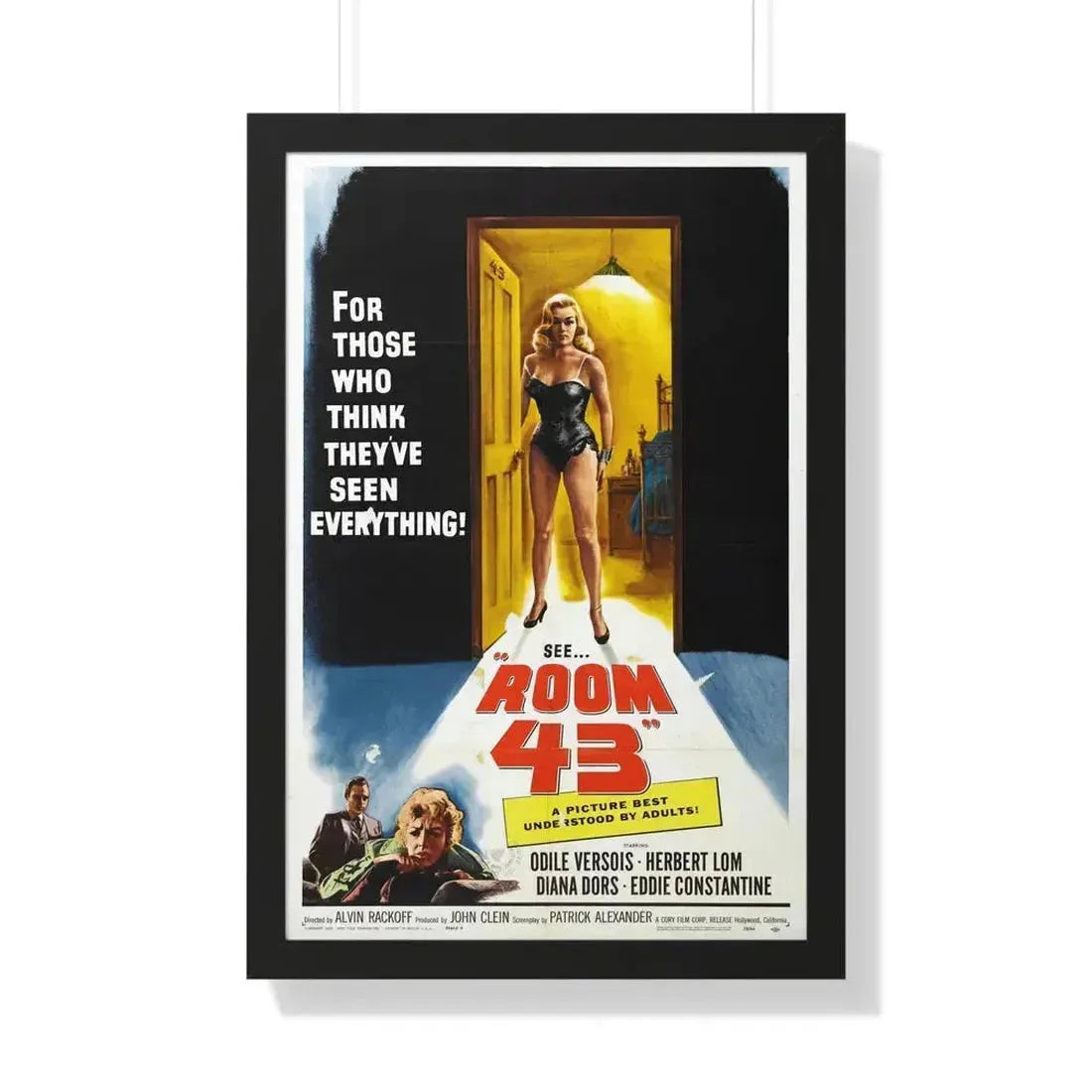 ROOM 43 1958 - Framed Movie Poster 20" x 30" Black - The Sticker Space