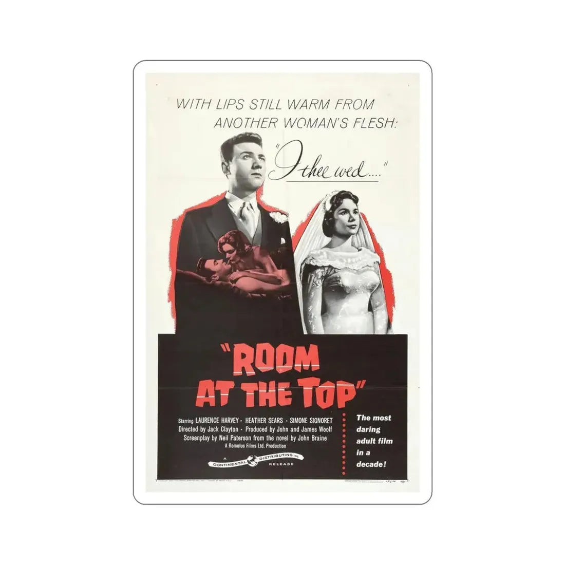 Room at the Top 1959 Movie Poster STICKER Vinyl Die-Cut Decal - The Sticker Space
