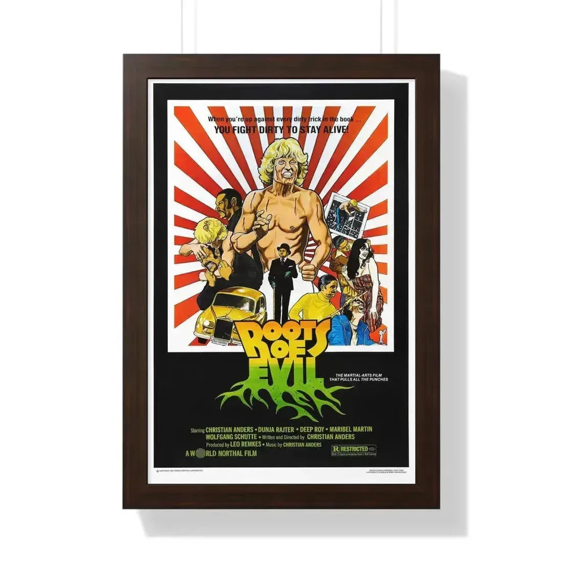 ROOTS OF EVIL 1979 - Framed Movie Poster 16″ x 24″ Walnut - The Sticker Space