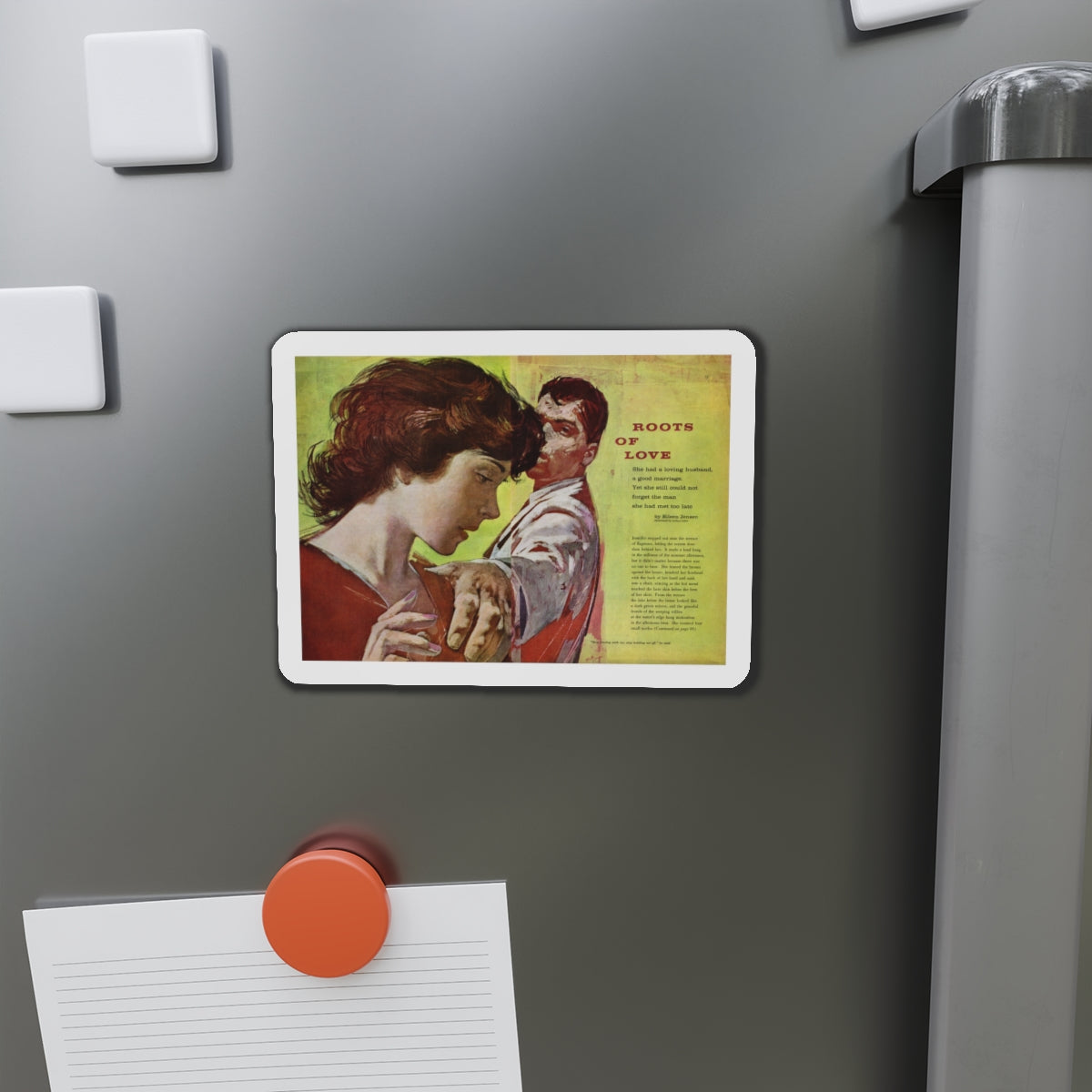 Roots of Love, Redbook, September 1959 (Magazine Illustration) Refrigerator Magnet-The Sticker Space