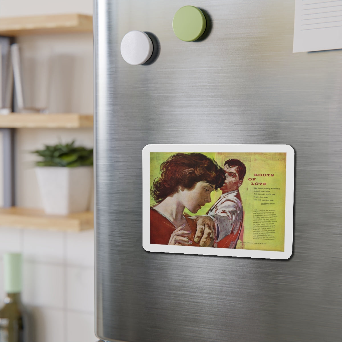 Roots of Love, Redbook, September 1959 (Magazine Illustration) Refrigerator Magnet-The Sticker Space