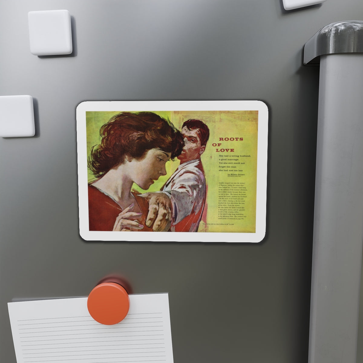 Roots of Love, Redbook, September 1959 (Magazine Illustration) Refrigerator Magnet-The Sticker Space