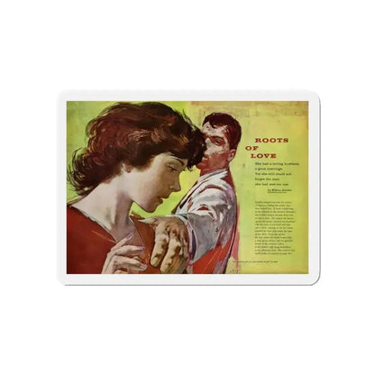 Roots of Love, Redbook, September 1959 (Magazine Illustration) Refrigerator Magnet 3 Inch Die-Cut - The Sticker Space