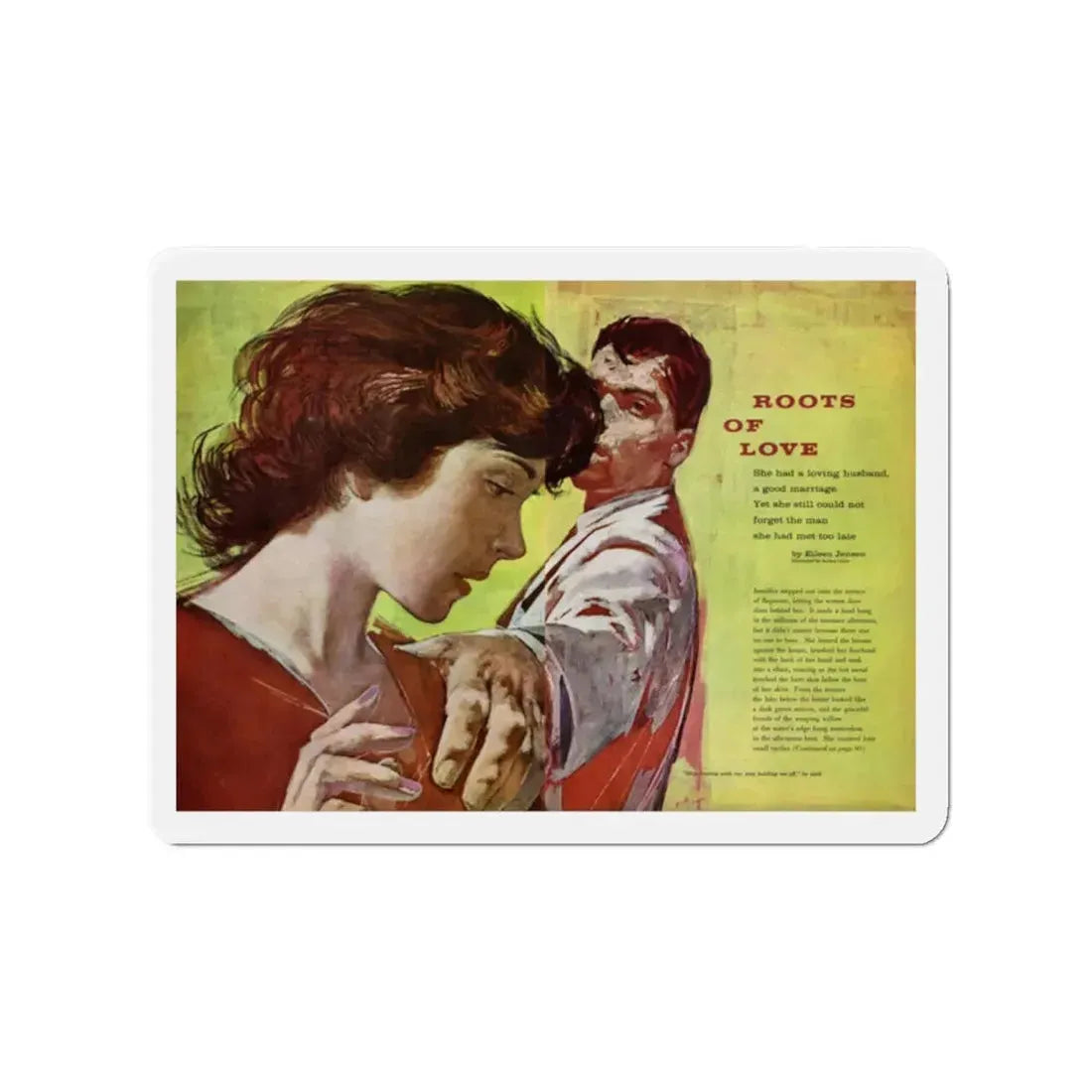 Roots of Love, Redbook, September 1959 (Magazine Illustration) Refrigerator Magnet - The Sticker Space