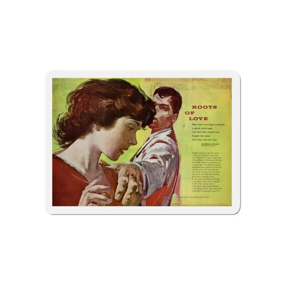 Roots of Love, Redbook, September 1959 (Magazine Illustration) Refrigerator Magnet - The Sticker Space