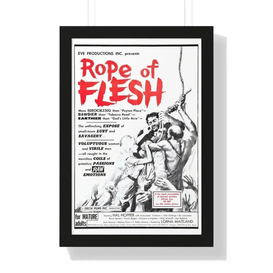 ROPE OF FLESH (MUDHONEY) 1965 - Framed Movie Poster 16″ x 24″ Black - The Sticker Space