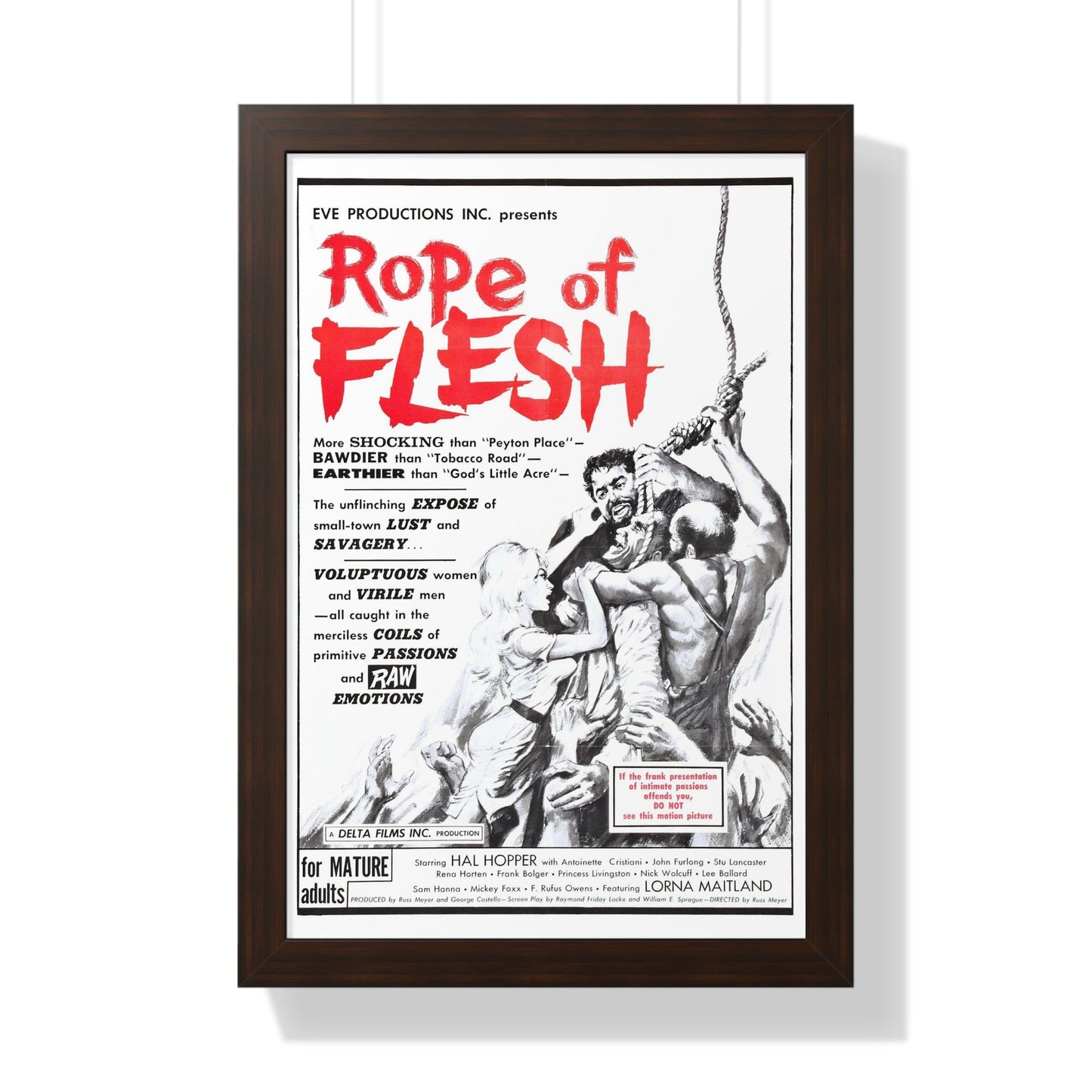 ROPE OF FLESH (MUDHONEY) 1965 - Framed Movie Poster-16″ x 24″-The Sticker Space