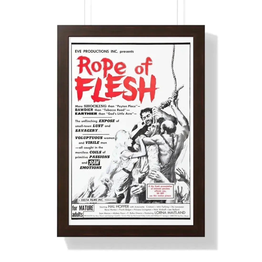 ROPE OF FLESH (MUDHONEY) 1965 - Framed Movie Poster 16″ x 24″ Walnut - The Sticker Space