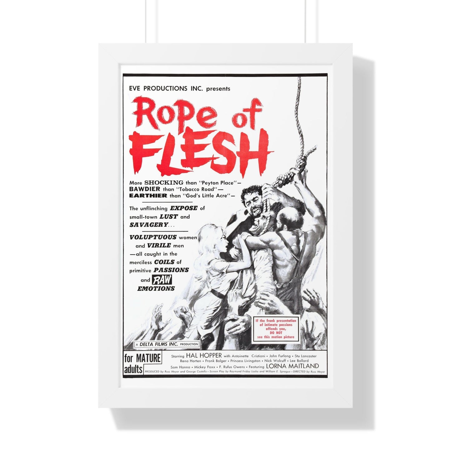 ROPE OF FLESH (MUDHONEY) 1965 - Framed Movie Poster-16″ x 24″-The Sticker Space