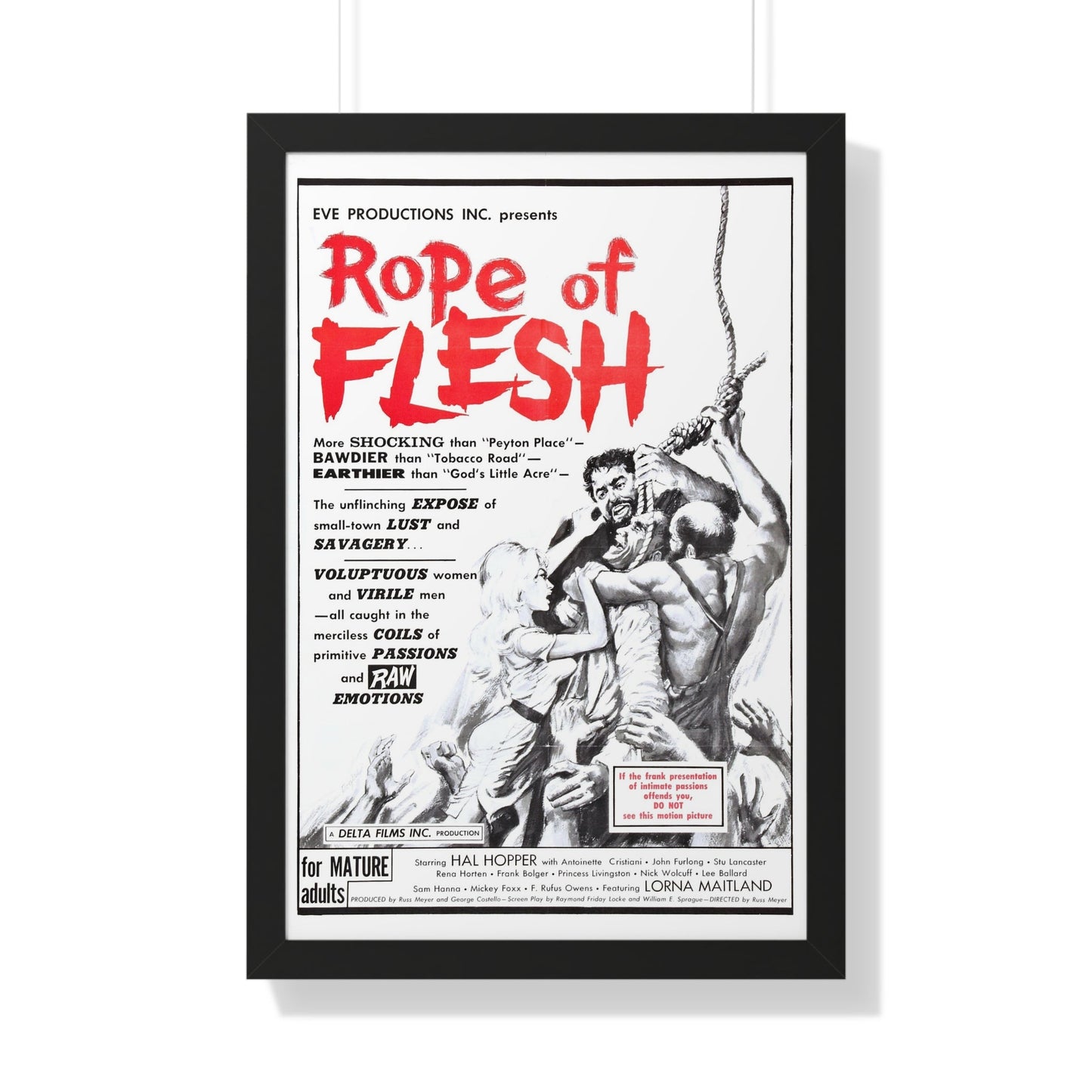 ROPE OF FLESH (MUDHONEY) 1965 - Framed Movie Poster-20" x 30"-The Sticker Space