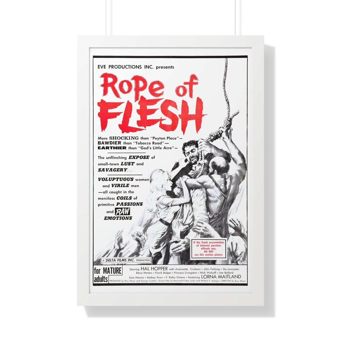 ROPE OF FLESH (MUDHONEY) 1965 - Framed Movie Poster-20" x 30"-The Sticker Space