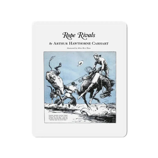 Rope Rivals (1), Bluebook, April 1931 (Magazine Illustration) Refrigerator Magnet 2 Inch Die-Cut - The Sticker Space