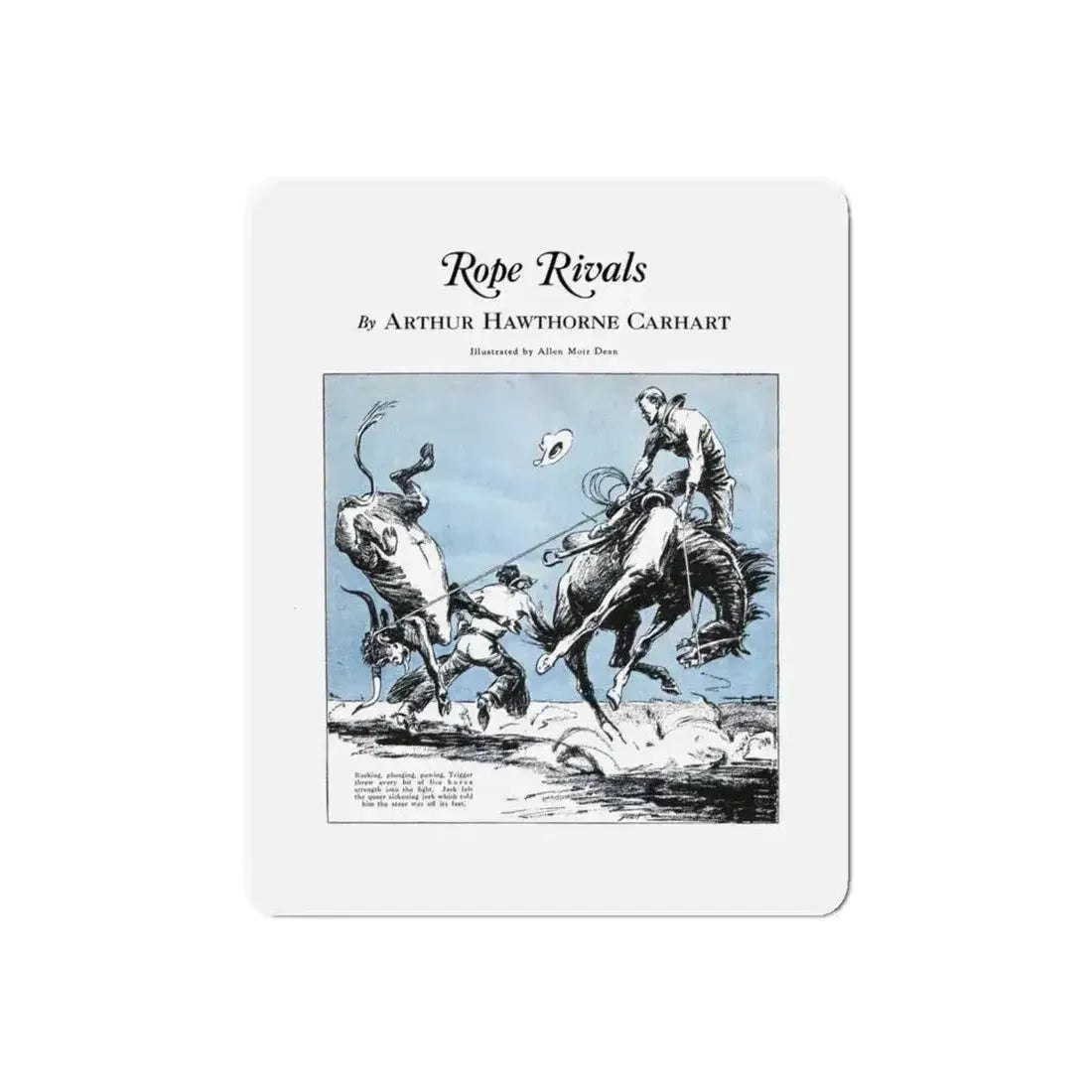 Rope Rivals (1), Bluebook, April 1931 (Magazine Illustration) Refrigerator Magnet 5 Inch Die-Cut - The Sticker Space