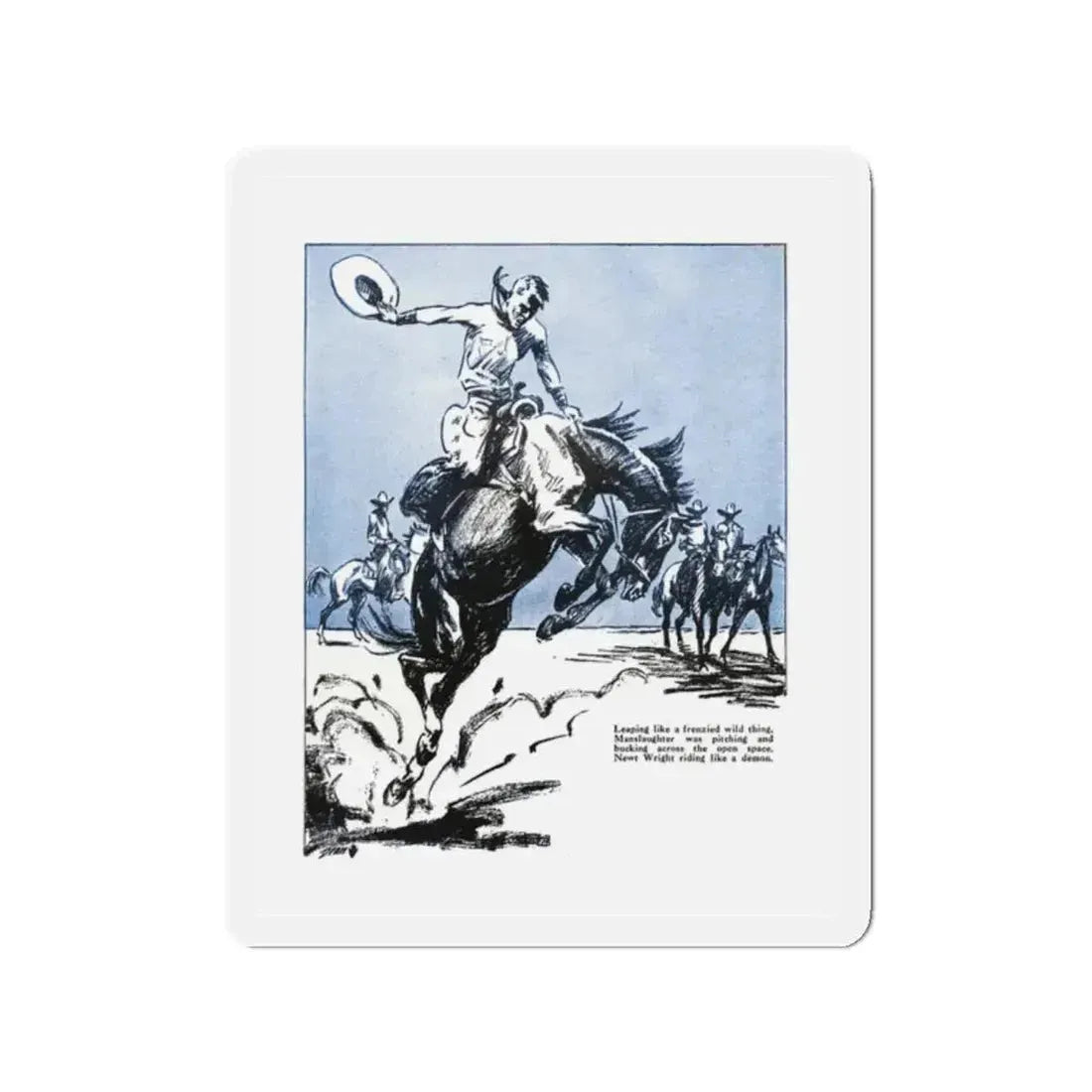 Rope Rivals (2), Bluebook, April 1931 (Magazine Illustration) Refrigerator Magnet 2 Inch Die-Cut - The Sticker Space