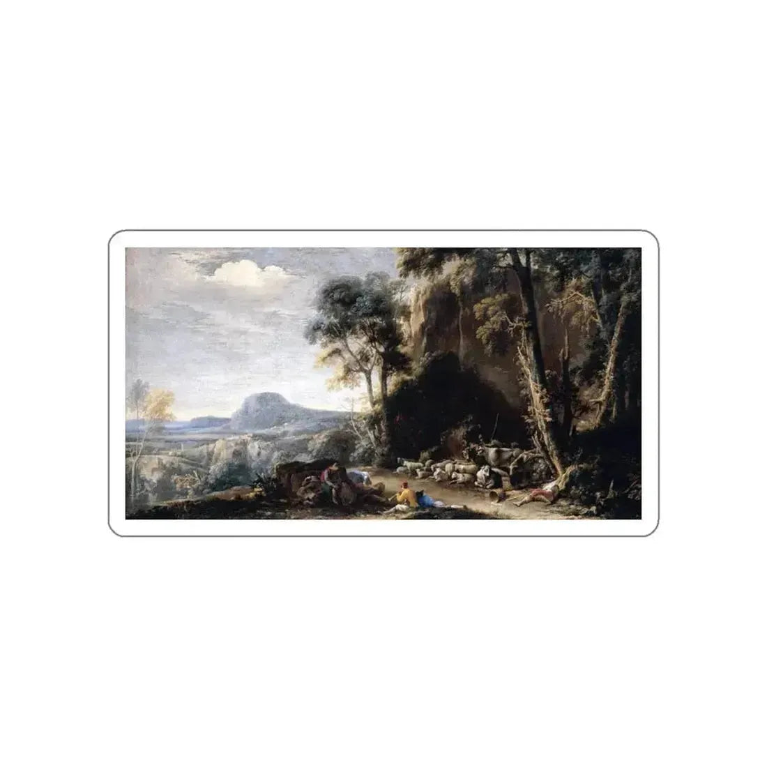 ROSA, Salvator - Wooded Landscape (Artwork) STICKER Vinyl Die-Cut Decal White Die-Cut 6 Inch - The Sticker Space