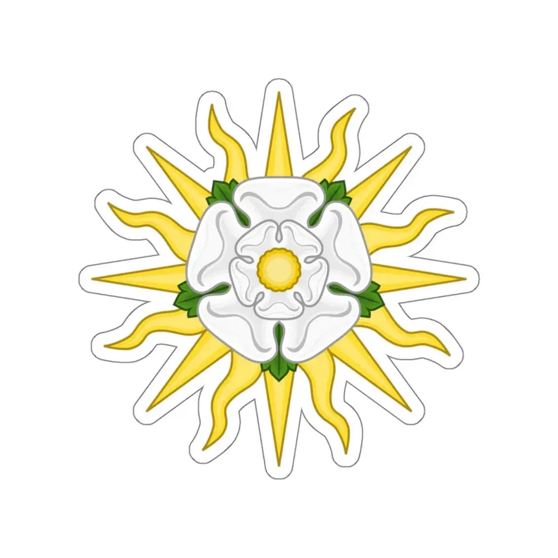 Rose en Soleil Badge of York STICKER Vinyl Die-Cut Decal 5 Inch - The Sticker Space