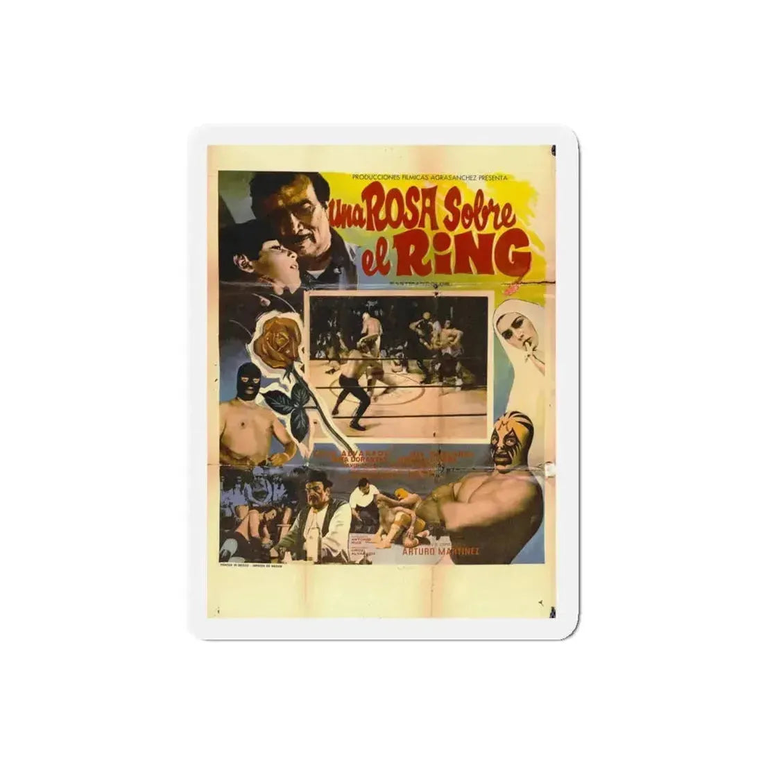 ROSE ON RING (Una rosa sobre el ring) 1973 Movie Poster - Refrigerator Magnet 5 Inch Die-Cut - The Sticker Space