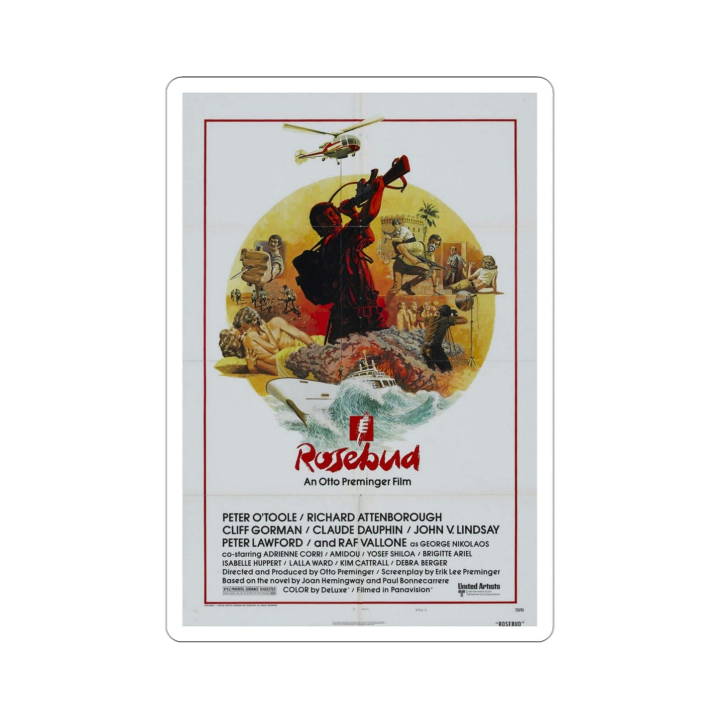 Rosebud 1975 Movie Poster STICKER Vinyl Die-Cut Decal-3 Inch-The Sticker Space