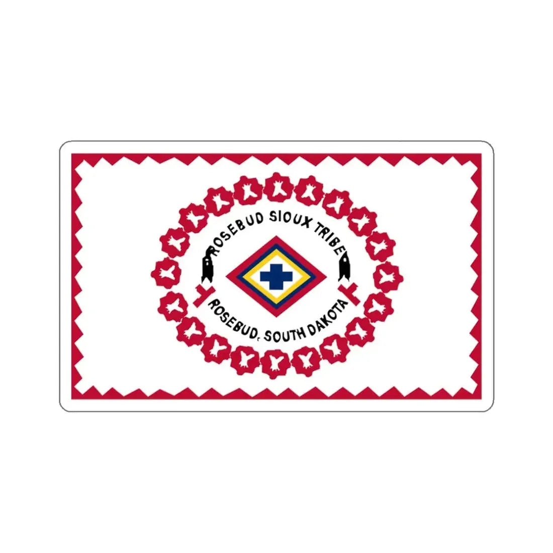 Rosebud Indian Reservation Flag STICKER Vinyl Die-Cut Decal 3 Inch - The Sticker Space