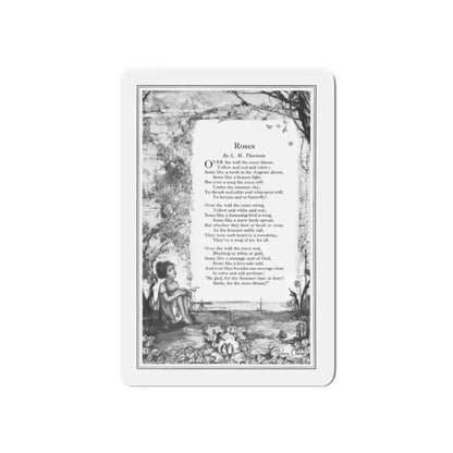 Roses, The People's Home Journal, June 1922 (Magazine Illustration) Refrigerator Magnet 3 Inch Die-Cut - The Sticker Space