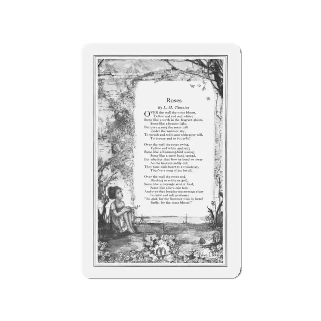 Roses, The People's Home Journal, June 1922 (Magazine Illustration) Refrigerator Magnet - The Sticker Space