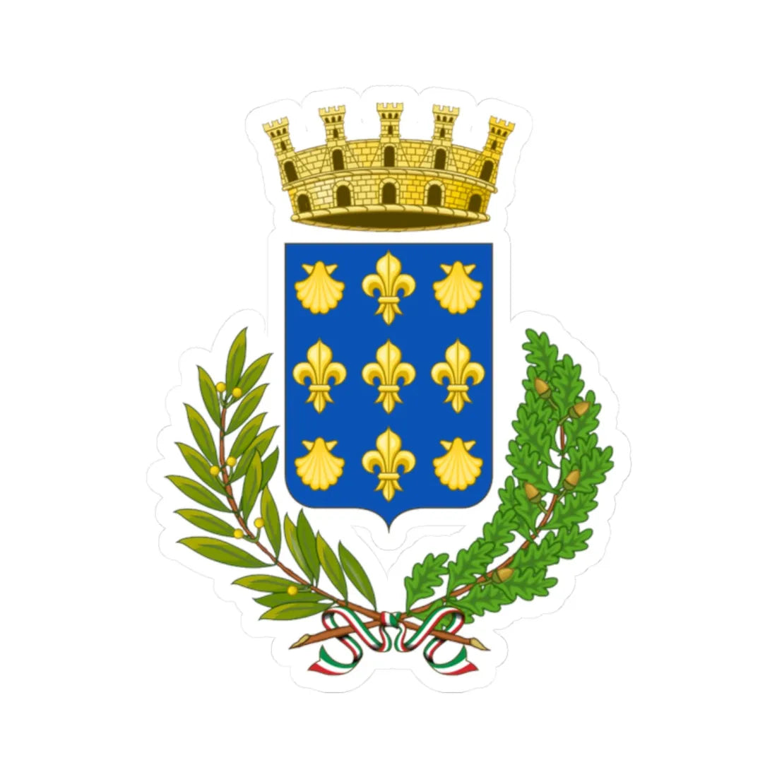 Rossano-Stemma (Italy) (Coat of Arms) STICKER Vinyl Kiss-Cut Decal 2 Inch White - The Sticker Space