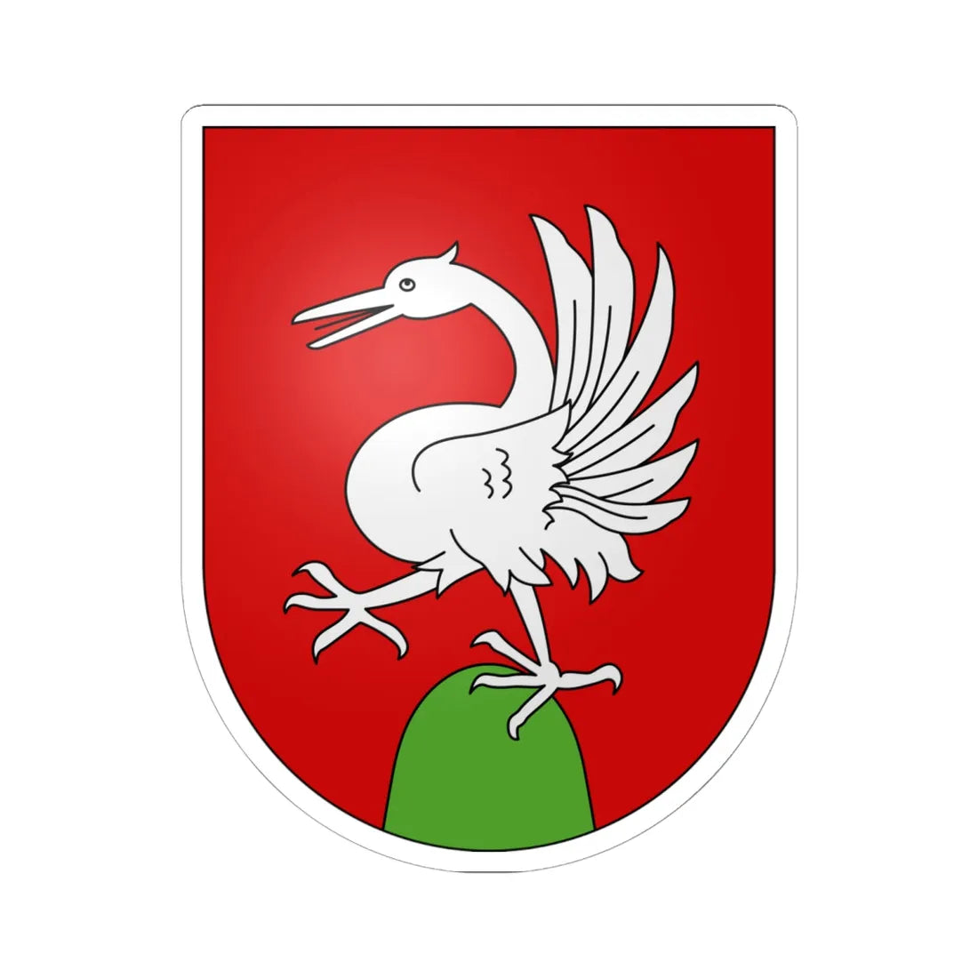 Rossiniere-coat of arms (Switzerland) (Coat of Arms) STICKER Vinyl Kiss-Cut Decal 6 Inch White - The Sticker Space