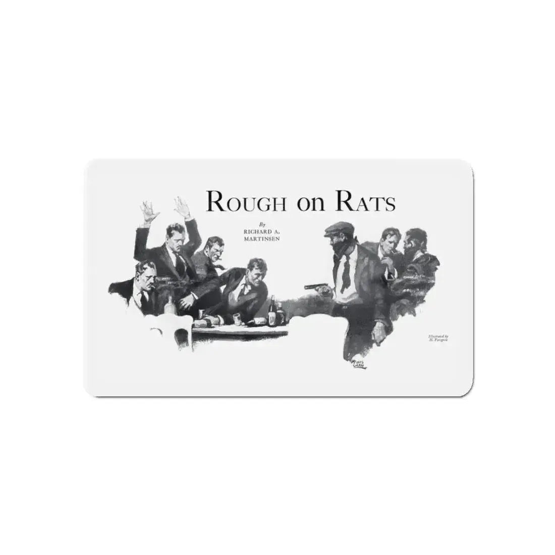 Rough on Rats, Real Detective, November 1932 (Magazine Illustration) Refrigerator Magnet 3 Inch Die-Cut - The Sticker Space