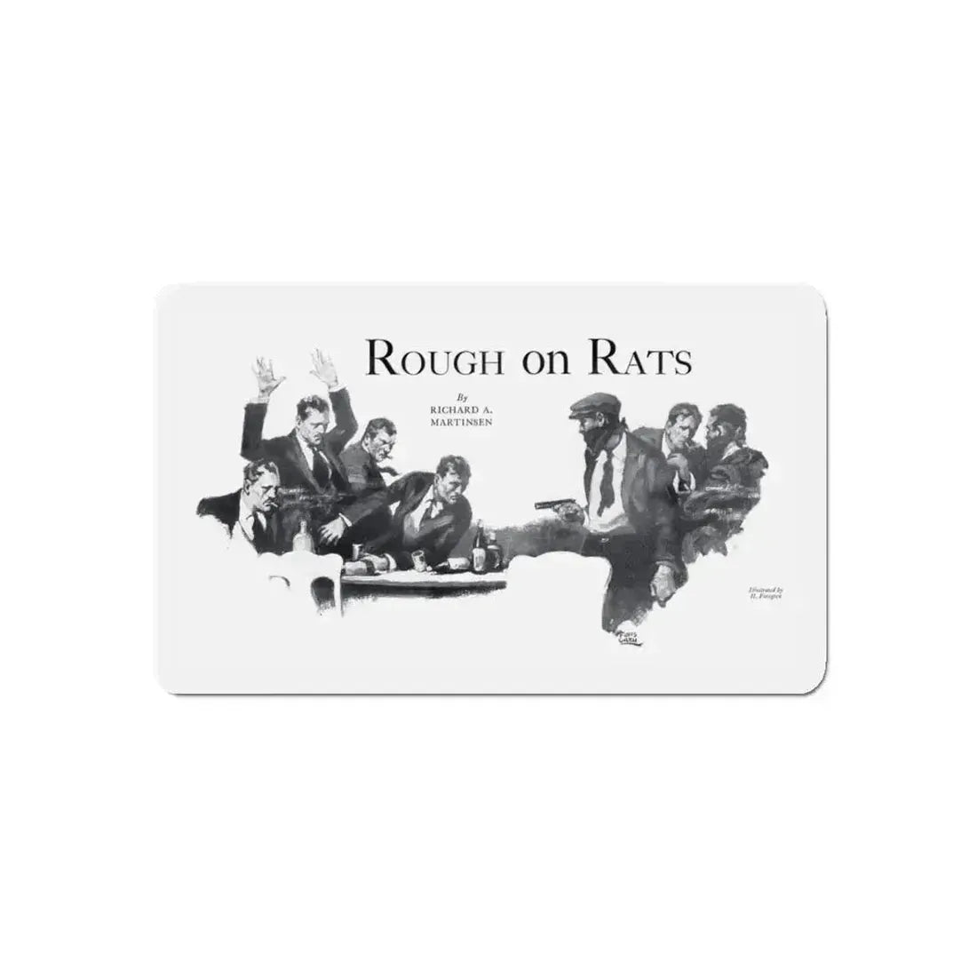 Rough on Rats, Real Detective, November 1932 (Magazine Illustration) Refrigerator Magnet 4 Inch Die-Cut - The Sticker Space