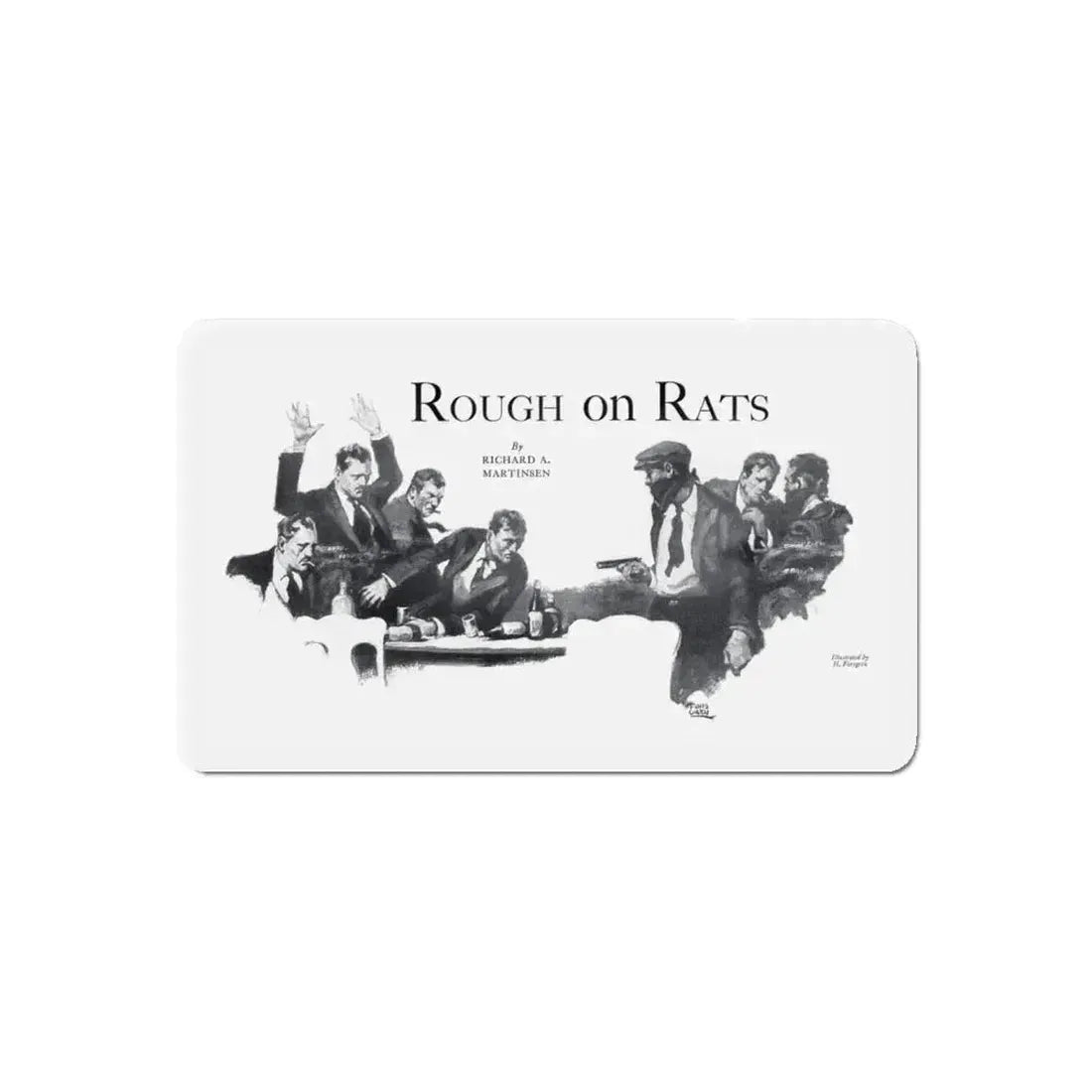 Rough on Rats, Real Detective, November 1932 (Magazine Illustration) Refrigerator Magnet 5 Inch Die-Cut - The Sticker Space