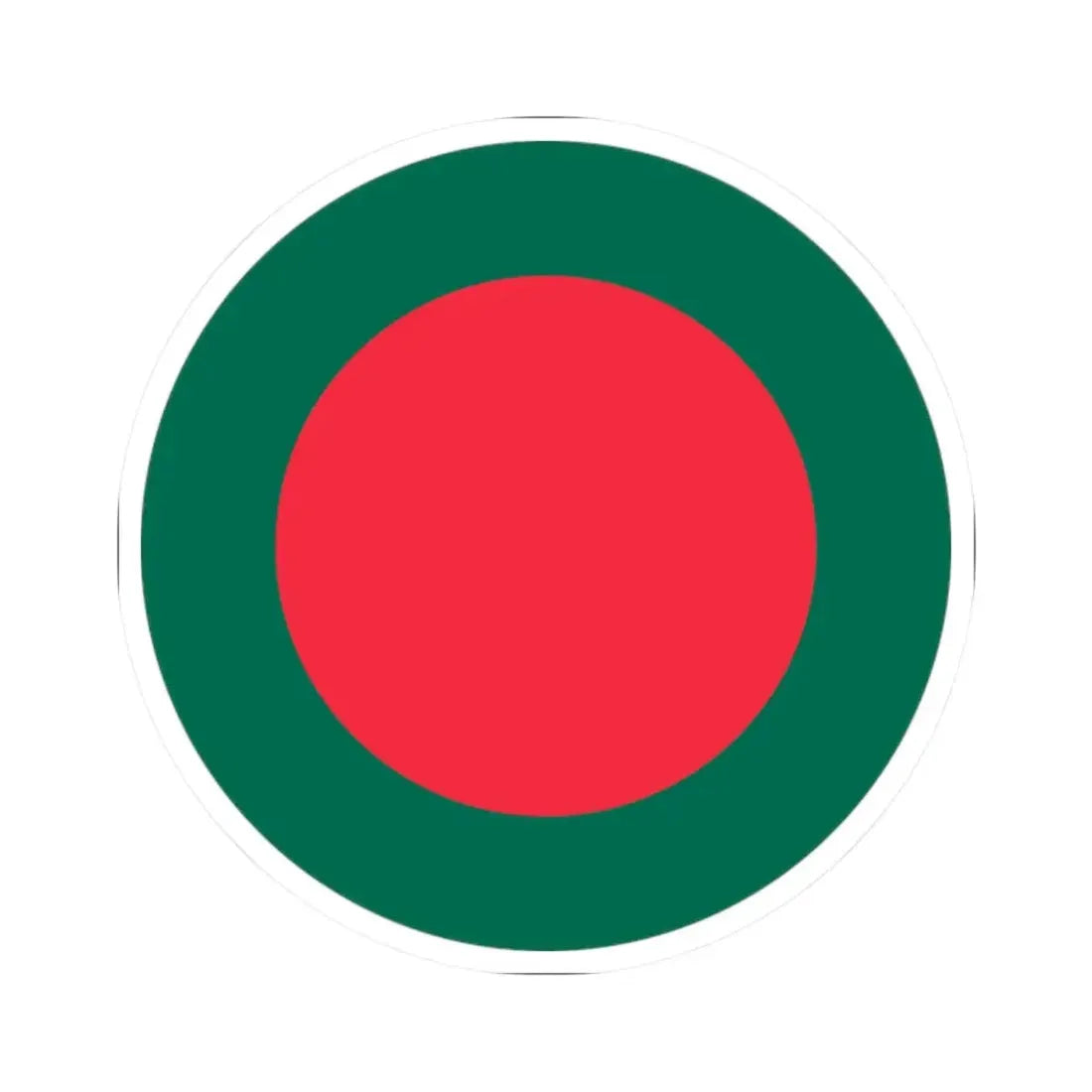Round Flag of Bangladesh - centered (Bangladesh) STICKER Vinyl Kiss-Cut Decal 2 Inch White - The Sticker Space