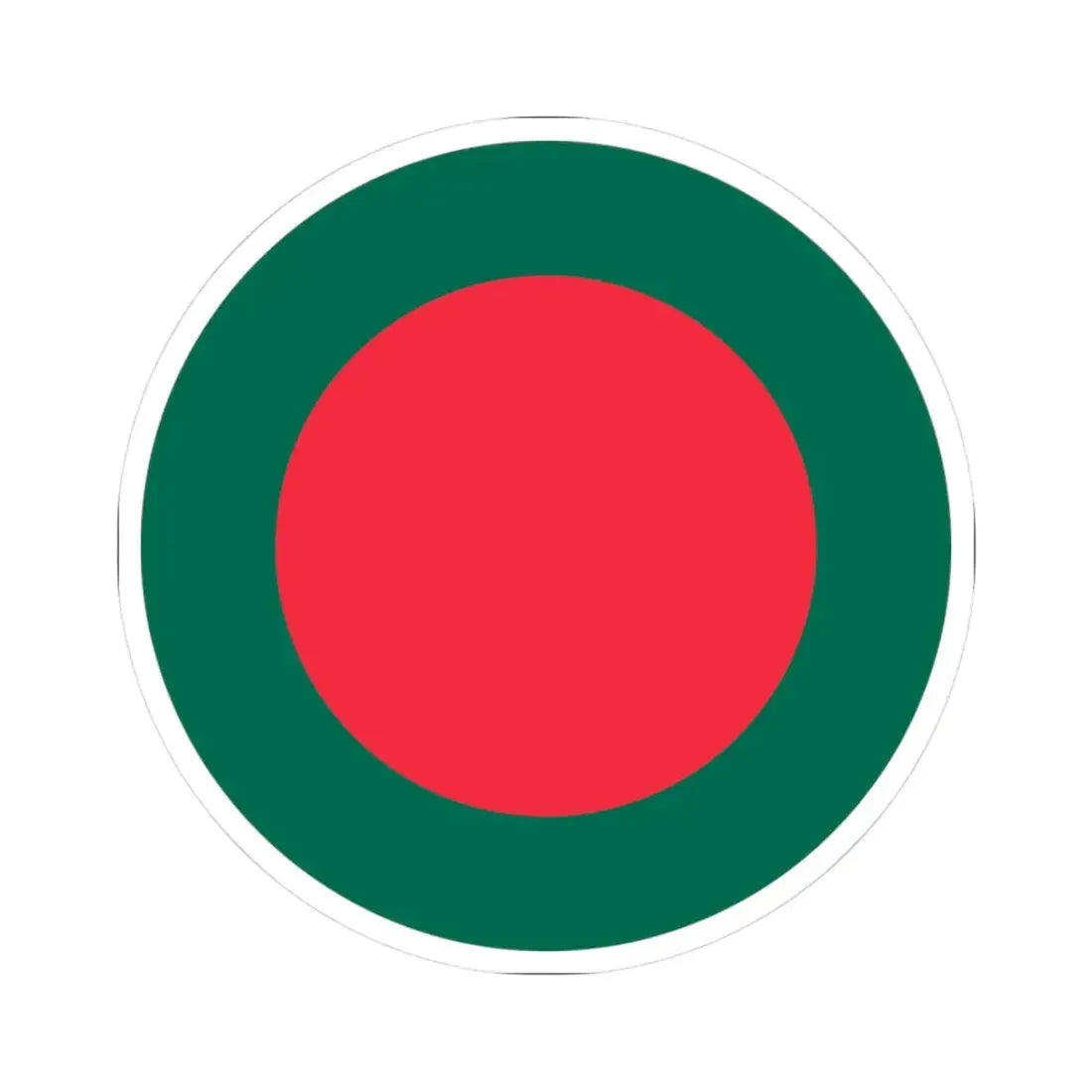 Round Flag of Bangladesh - centered (Bangladesh) STICKER Vinyl Kiss-Cut Decal 3 Inch White - The Sticker Space