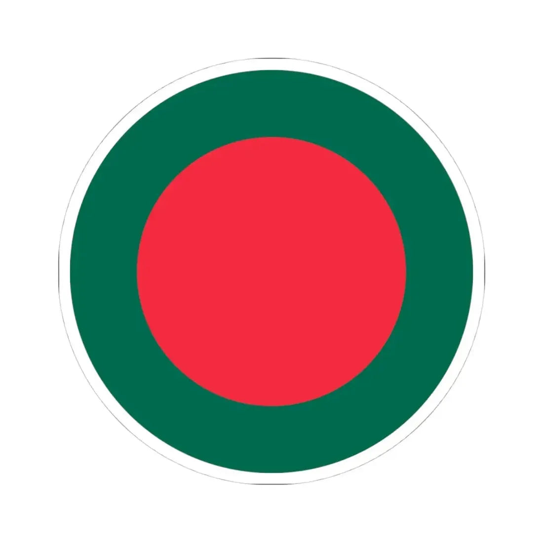 Round Flag of Bangladesh - centered (Bangladesh) STICKER Vinyl Kiss-Cut Decal 4 Inch White - The Sticker Space