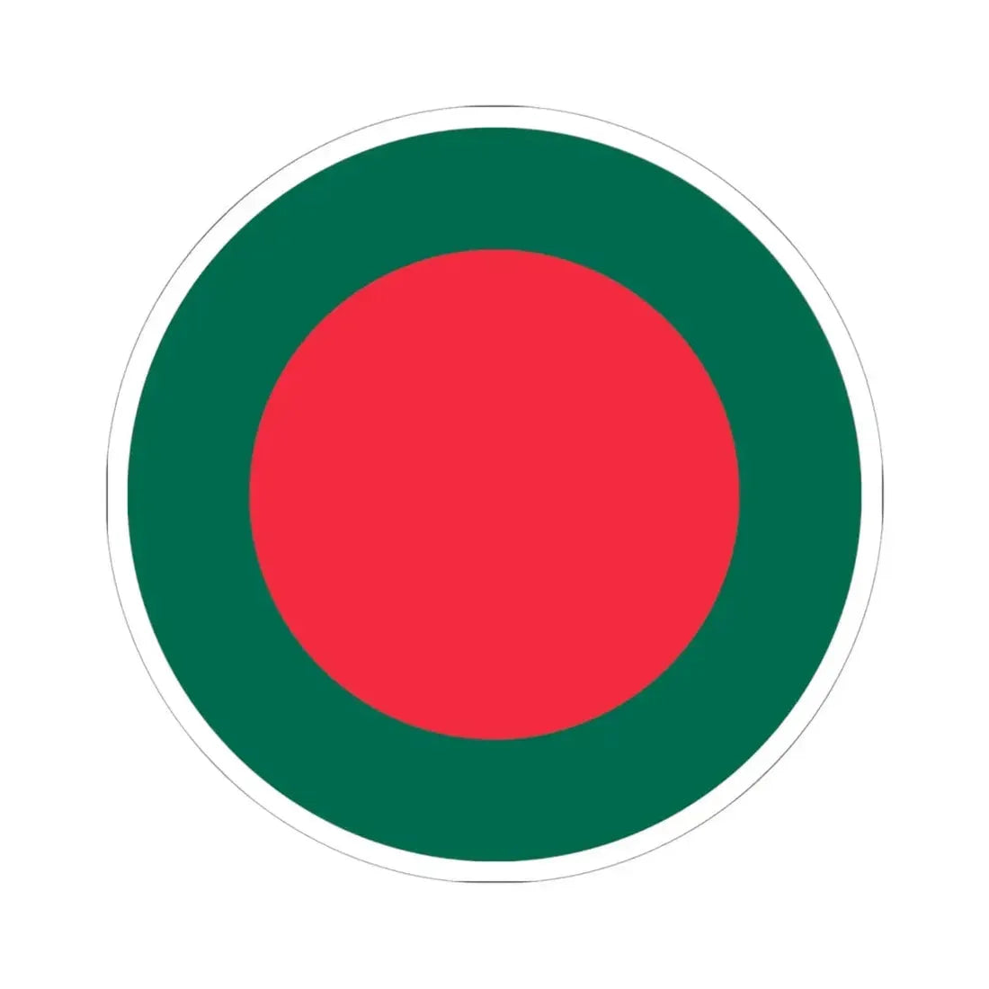 Round Flag of Bangladesh - centered (Bangladesh) STICKER Vinyl Kiss-Cut Decal 6 Inch White - The Sticker Space